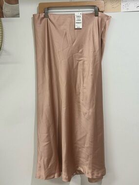 Satin Slip Skirt in Blush